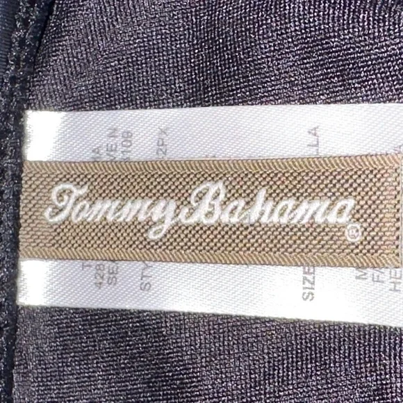 Women’s Tommy Bahama Black Pearl Ruched V-neck One Piece Swimsuit - Picture 8 of 10